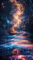 Stellar Fantasia A Galaxy of Colorful Dreams - obrazy, fototapety, plakaty