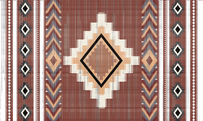 Navajo tribal vector seamless pattern. Native American ornament. Ethnic South Western decor style. Boho geometric ornament. Vector seamless pattern. Mexican blanket, rug. Woven carpet illustration