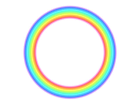 Rainbow solar flare spectrum circles on transparent illustrations backgrounds png
