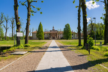 Exterior of Certosa di Pavia monastery - obrazy, fototapety, plakaty