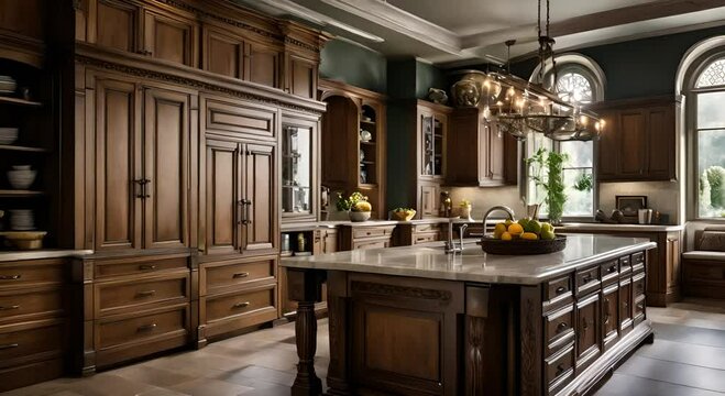 Traditional Kitchen design Characterized by classic elements, such as ornate cabinets, moldings, and intricate details.