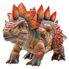 Fototapeta premium Spiked Dinosaur with Tail Club on Transparent Backdrop for Educational Content, Themed Entertainment, Poster, Sticker, School Project, Illustration