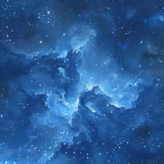 Obraz na płótnie Canvas A blue sky with stars and a cloud