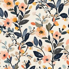 A design seamlessly blending with a blossom pattern, offering a modern twist on traditional floral motifs