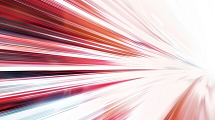 High-speed motion blur in vivid red and white abstract background