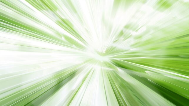 Abstract green light rays zoom burst background