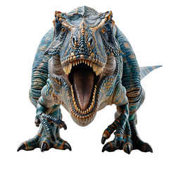 Ferocious Predatory Dinosaur Roaring on Transparent Background for Educational Content, Themed Entertainment, Poster, Sticker, School Project, Illustration