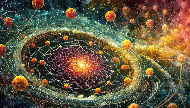 Nano Cosmos: Medical Innovation, Nano medicine concept, Nano particles, Nanobot 3d rendering