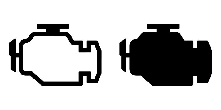 ofvs586 OutlineFilledVectorSign ofvs - engine vector icon . check engine warning lamp sign . isolated transparent . black outline filled version . AI 10 / EPS 10 . g11929

