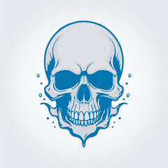 Skull water logo lineart