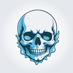 Skull water logo lineart