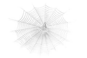 Intricate web spun by a delicate spider, each thread a masterpiece of engineering and precision, isolated on pure white background. - obrazy, fototapety, plakaty