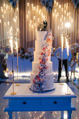 close up a wedding party cake.