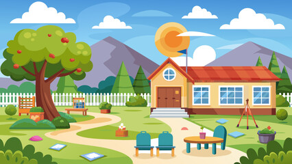 school-backyard vector design 