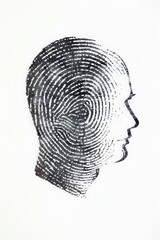 A head with a fingerprint on it