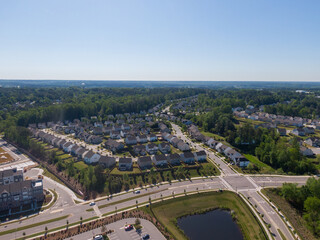 Drone Images of TPO Flat Commercial Roof With Metal Panels: New & Existing Construction 