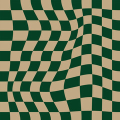 Green checkerboard pattern background. Vector background.