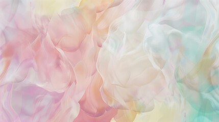 Fototapeta premium Soft, serene abstract wallpaper featuring ethereal tulle, pastel backgrounds, and dreamy shades. Icons evoke calmness with subtle blurs and muted tones