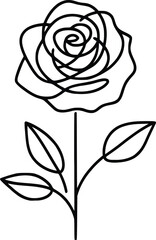 rose line art silhouette