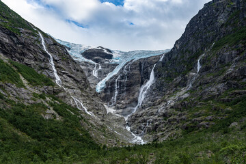 View of Jostedal Glacier or Jostedalsbreen in Norway is the largest glacier in continental Europe....