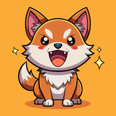 Dog cartoon vector illustration
