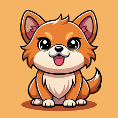 Dog cartoon vector illustration
