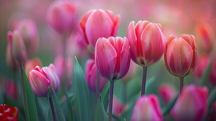 Fototapeta premium Delight in the vibrant beauty of tulips