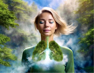 frische luft atmen beim sport im wald