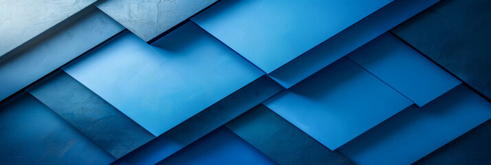 Fototapeta premium Abstract Blue Geometric Shapes on Textured Surface