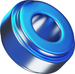 Abstract 3D Y2K Blue Chrome