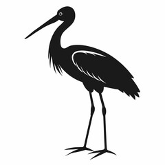 stork silhouette vector illustration