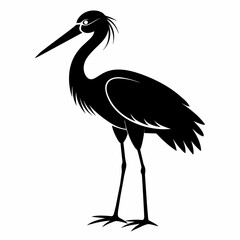 stork silhouette vector illustration
