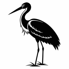 stork silhouette vector illustration