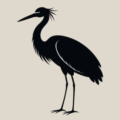 stork silhouette vector illustration