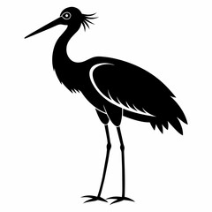 stork silhouette vector illustration