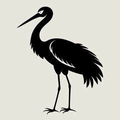 stork silhouette vector illustration
