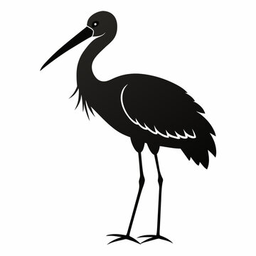 recommend clip art: stork silhouette vector illustration