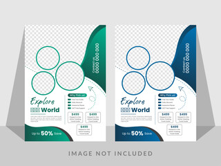 Travel Flyer Template. travel flyer. tour and travel flyer Template Business concept. Flyer design for Tour and Travel Business concept. Vector new tour flyer design.