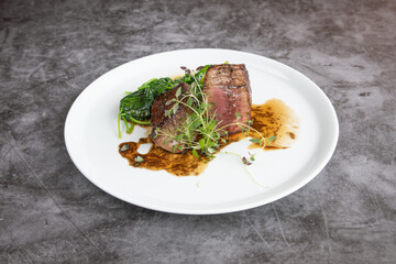 grilled meat with vegetables