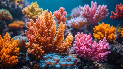 Vibrant Coral Reef Underwater Scenery Generative AI