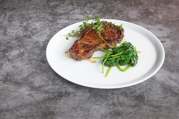 grilled meat with vegetables