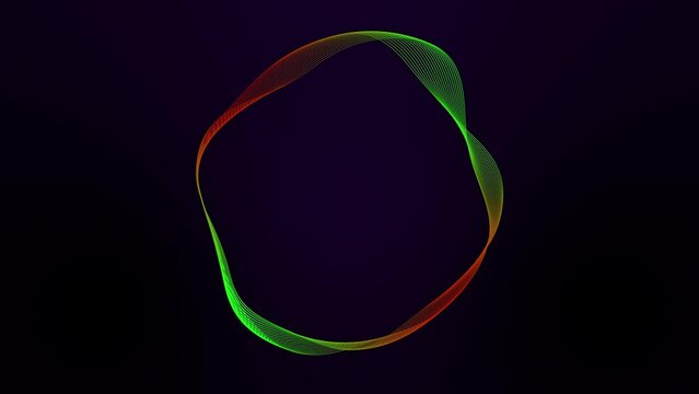 A dynamic shapes with an echo effect on a black background. 4k video animation with distortion.