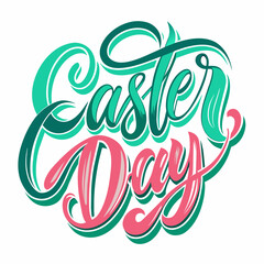 Happy Easter Day t-shirt vector illustration and calligraphy