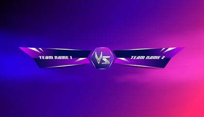 VS Versus conflict battle screen team fight comparison futuristic colorful lower third for soccer football sports banner - obrazy, fototapety, plakaty