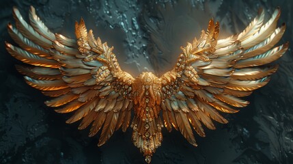 Golden Angel Wings - A Heavenly Masterpiece Generative AI