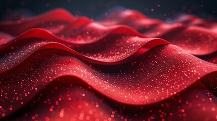 Flowing Crimson Silk Ribbons in Perfect Focus Generative AI