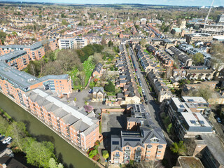 High Angle View of British Historical City of Oxford, Oxfordshire, England United Kingdom. March 23rd, 2024