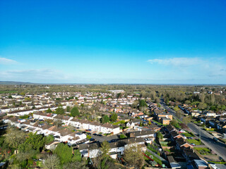Fototapeta na wymiar High Angle View of British Historical City of Oxford, Oxfordshire, England United Kingdom. March 23rd, 2024