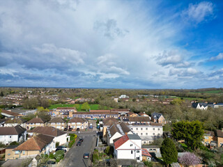Fototapeta na wymiar High Angle View of British Historical City of Oxford, Oxfordshire, England United Kingdom. March 23rd, 2024