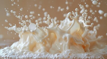 Splash of Dairy Liquid in Mid-Air Generative AI